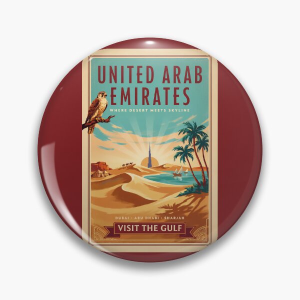 Item preview, UAE Dubai Falcon Desert Illustration Travel Art Vintage designed and sold by KrisSidDesigns.