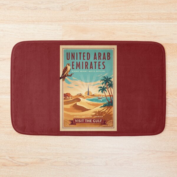 Item preview, UAE Dubai Falcon Desert Illustration Travel Art Vintage designed and sold by KrisSidDesigns.