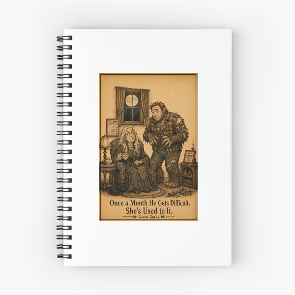 Item preview, Crone Cards — Once a Month He Gets Difficult. She's Used to It. designed and sold by Kay Mhor Studio.