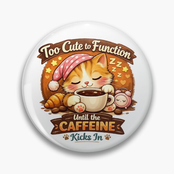Item preview, Cat Needs Caffeine designed and sold by WJ Cozy Creations.