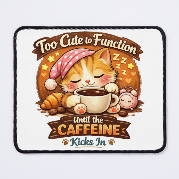 Item preview, Cat Needs Caffeine designed and sold by WJ Cozy Creations.