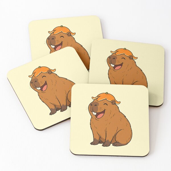 Item preview, Cute Happy Capybara Character Wearing Orange Peel Hat designed and sold by GiggleTime.