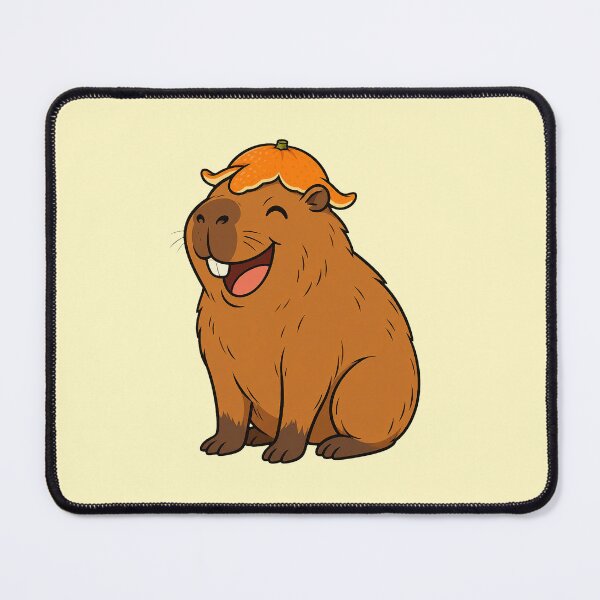 Item preview, Cute Happy Capybara Character Wearing Orange Peel Hat designed and sold by GiggleTime.