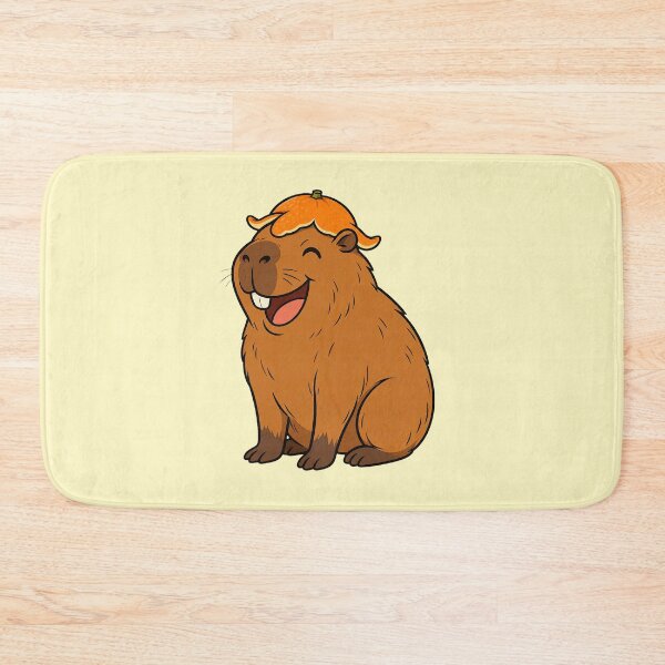 Item preview, Cute Happy Capybara Character Wearing Orange Peel Hat designed and sold by GiggleTime.