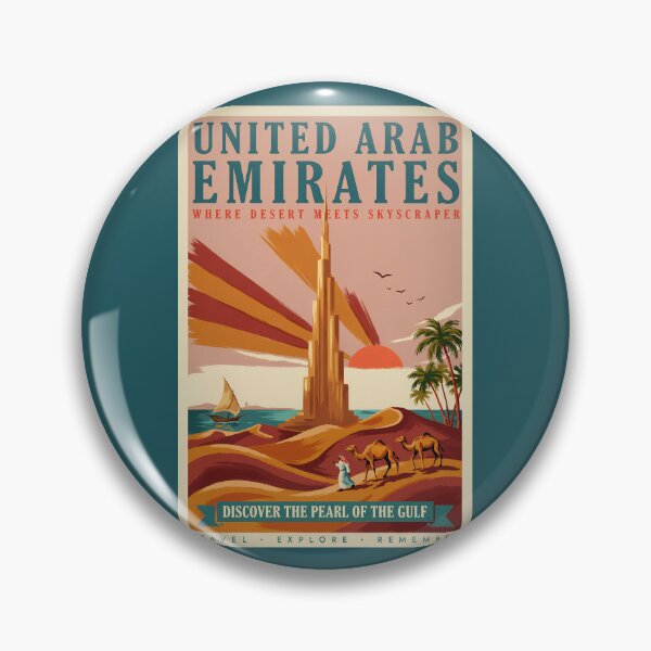 Item preview, UAE Camel Burj Khalifa Illustration Travel Art Vintage designed and sold by KrisSidDesigns.