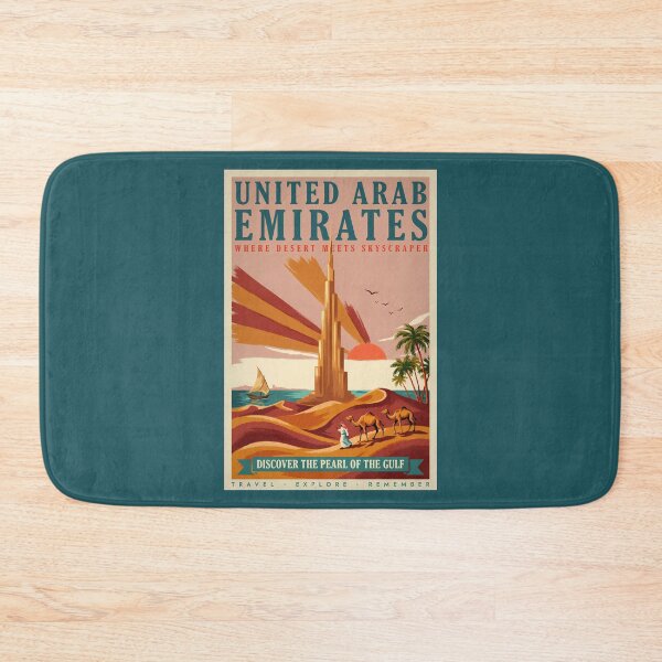 Item preview, UAE Camel Burj Khalifa Illustration Travel Art Vintage designed and sold by KrisSidDesigns.