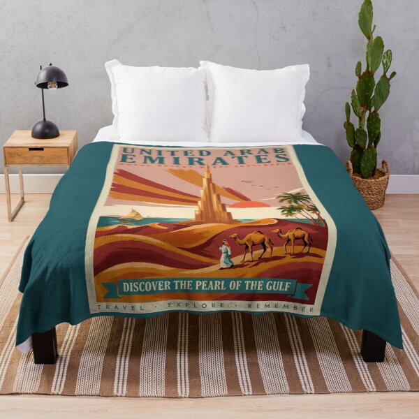 Item preview, UAE Camel Burj Khalifa Illustration Travel Art Vintage designed and sold by KrisSidDesigns.