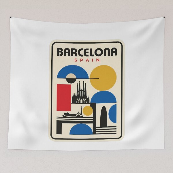 Item preview, Barcelona Spain Geometric Abstract Sagrada Familia Travel designed and sold by k3rstman1.