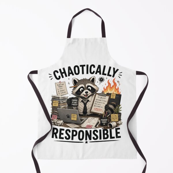 Item preview, Chaotically Responsible – Funny Raccoon Office Humor Design designed and sold by MotylekAnia.