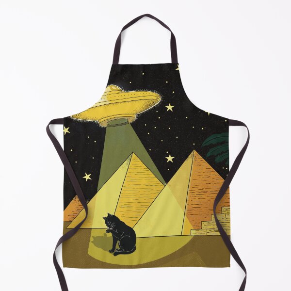 Item preview, Ancient Egypt UFO Pyramids Cat – Surreal Ancient Aliens Desert Illustration designed and sold by Ancient-Tales.