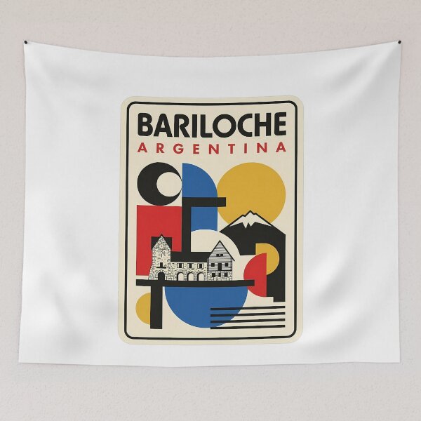 Item preview, Bariloche Argentina Retro Geometric Mountain Landscape designed and sold by k3rstman1.