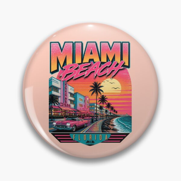 Item preview, Miami Beach Retro Sunset – Vibrant Florida Art Deco designed and sold by ABLAT-CREATIONS.