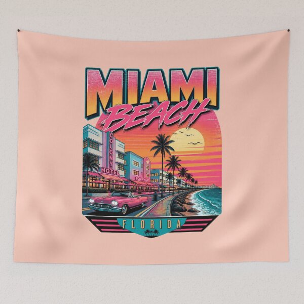Item preview, Miami Beach Retro Sunset – Vibrant Florida Art Deco designed and sold by ABLAT-CREATIONS.