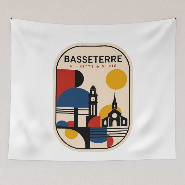 Item preview, Basseterre St Kitts and Nevis Retro Geometric Travel designed and sold by k3rstman1.