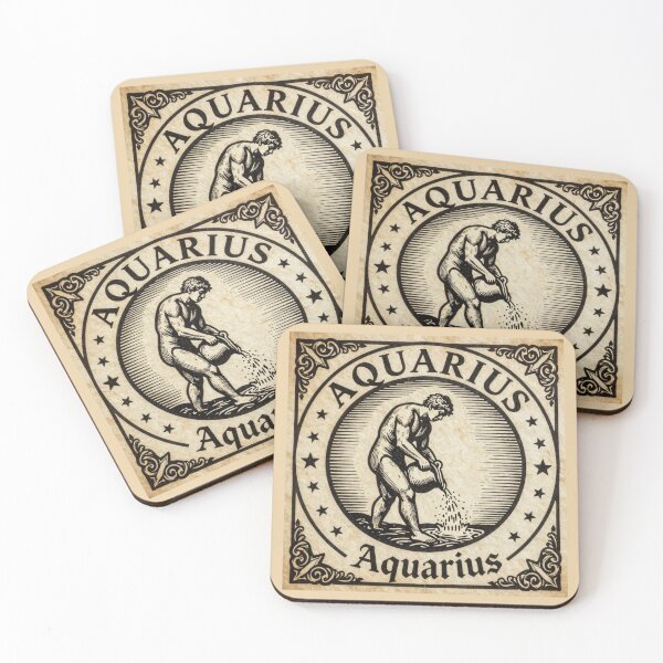 Item preview, Vintage Aquarius Zodiac Sign - Baroque Astrology Art designed and sold by GoGreenlove.