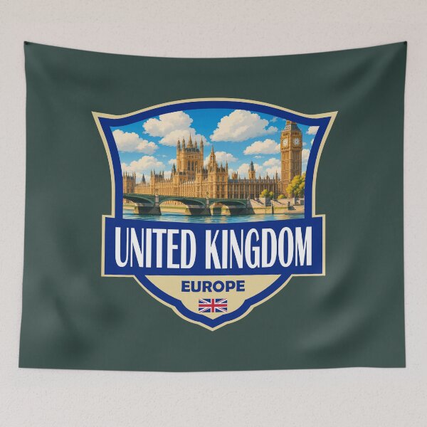 Item preview, United Kingdom Illustration Retro Badge designed and sold by KrisSidDesigns.