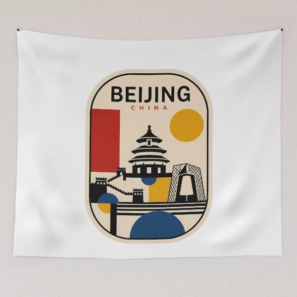 Item preview, Beijing China Retro Bauhaus Travel Landmarks designed and sold by k3rstman1.