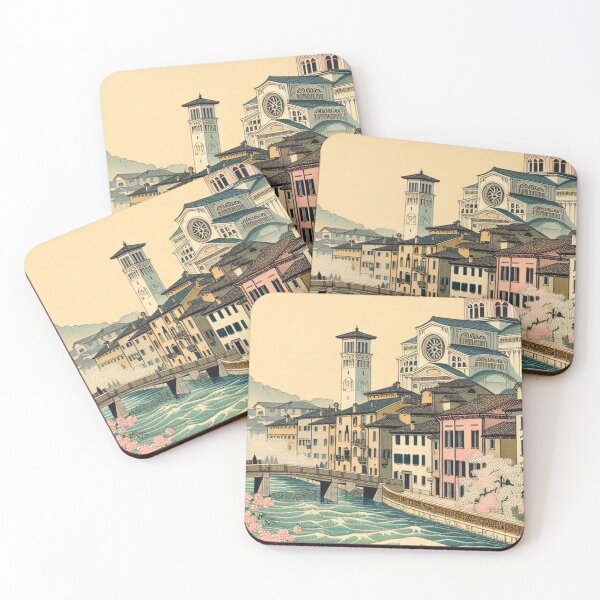 Item preview, Padova Italy Ukiyo-e Art Print | Edo Style Basilica di Sant'Antonio & Prato della Valle Landscape designed and sold by Vandy Fullam.