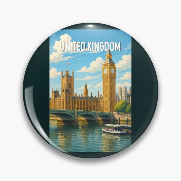Item preview, United Kingdom Illustration Travel Art Vintage designed and sold by KrisSidDesigns.