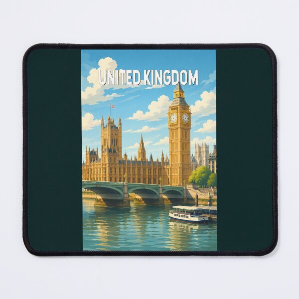 Item preview, United Kingdom Illustration Travel Art Vintage designed and sold by KrisSidDesigns.
