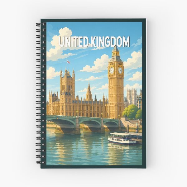 Item preview, United Kingdom Illustration Travel Art Vintage designed and sold by KrisSidDesigns.