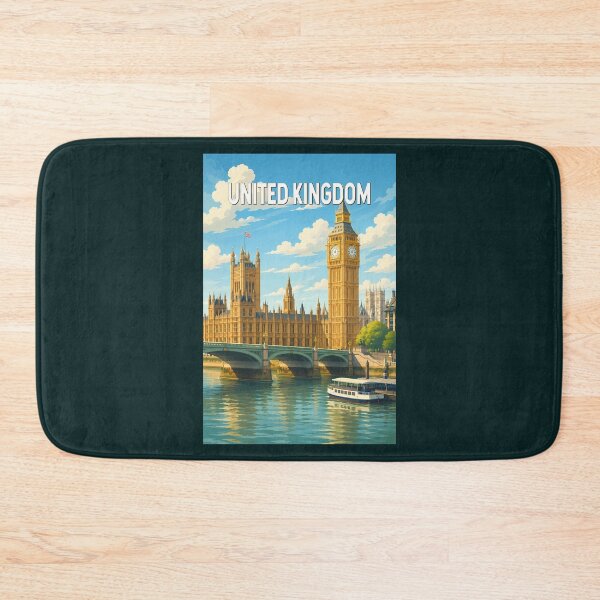 Item preview, United Kingdom Illustration Travel Art Vintage designed and sold by KrisSidDesigns.
