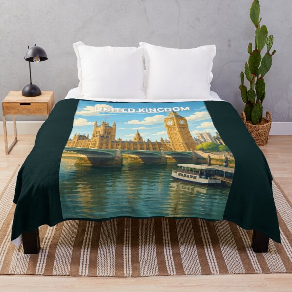 Item preview, United Kingdom Illustration Travel Art Vintage designed and sold by KrisSidDesigns.