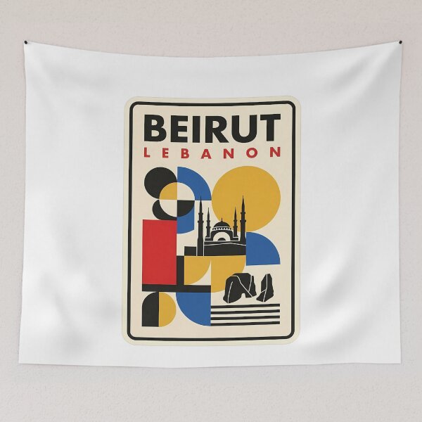 Item preview, Retro Beirut Lebanon Mosque and Raouche Rocks designed and sold by k3rstman1.