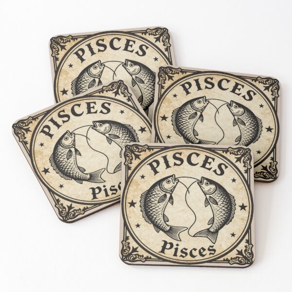 Item preview, Vintage Pisces Zodiac Sign - Baroque Astrology Art designed and sold by GoGreenlove.