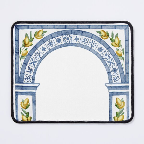 Item preview, Mediterranean Lemon Tile Arch Watercolor designed and sold by Alisles.