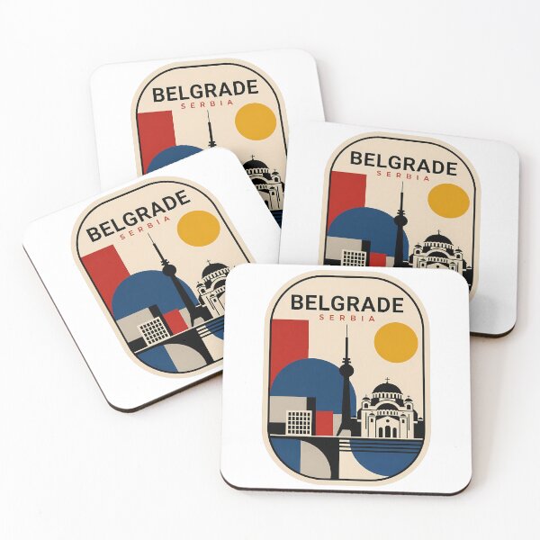 Item preview, Belgrade Serbia Minimalist Geometric Bauhaus Travel Skyline designed and sold by k3rstman1.