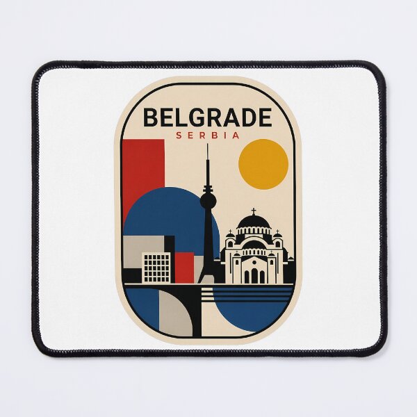 Item preview, Belgrade Serbia Minimalist Geometric Bauhaus Travel Skyline designed and sold by k3rstman1.