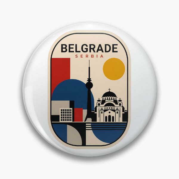Item preview, Belgrade Serbia Minimalist Geometric Bauhaus Travel Skyline designed and sold by k3rstman1.