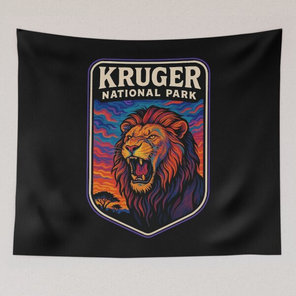 Item preview, Kruger National Park Lion Trippy Art Travel designed and sold by TomFrontierArt.