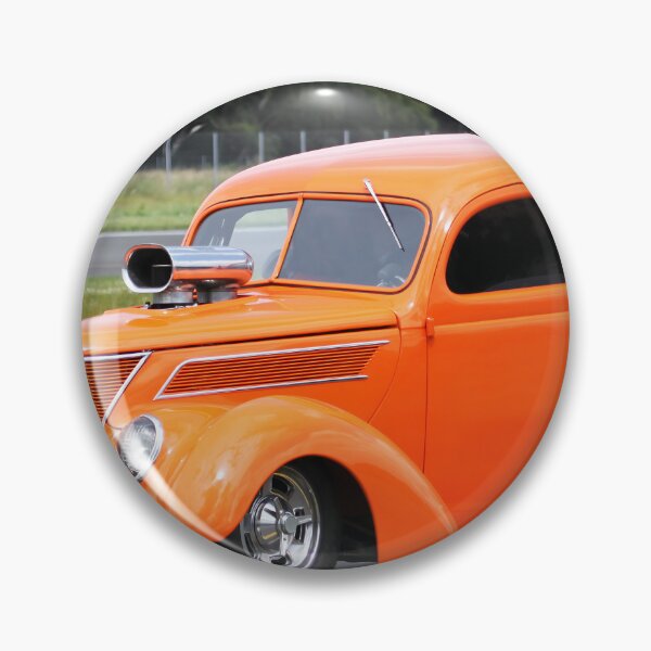 Item preview, 1937 Ford 5-Window Coupe - Blown Big Block Hot Rod, Orange Street Rod in Action designed and sold by Peter Kraaibeek | Generative Designs and Car Art.