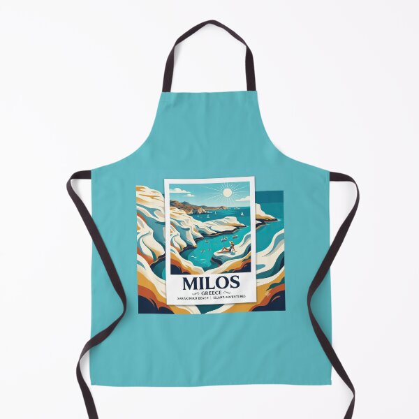 Item preview, Milos Greece Sarakiniko Beach Vintage Travel Poster Art designed and sold by angelisart.