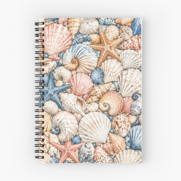 Item preview, Shell paradise | Dense coastal pattern full of shells and starfish designed and sold by Fernhaven.