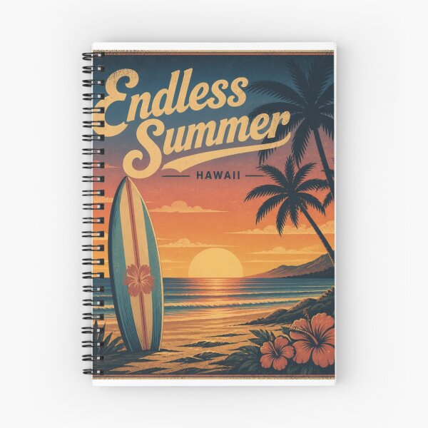 Item preview, Endless Summer Hawaii Retro Surf Beach Sunset Tropical T-Shirt designed and sold by redblink store.