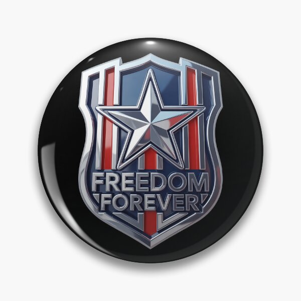 Item preview, Freedom Forever 3D Chrome Patriotic Shield Emblem designed and sold by OldGloryForge.