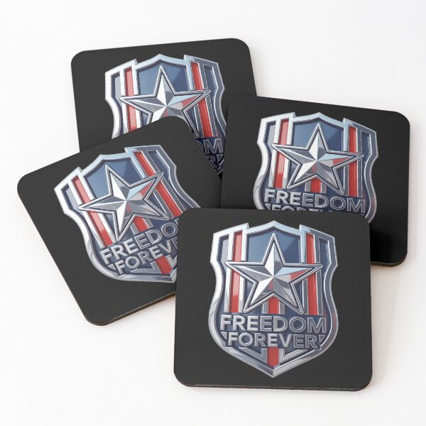 Item preview, Freedom Forever 3D Chrome Patriotic Shield Emblem designed and sold by OldGloryForge.