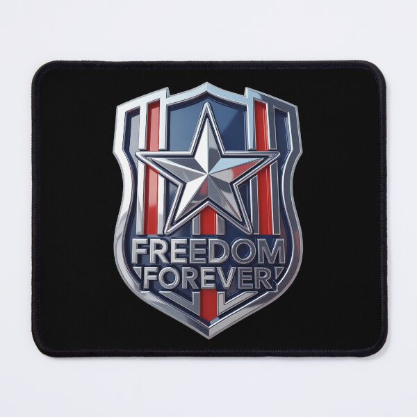 Item preview, Freedom Forever 3D Chrome Patriotic Shield Emblem designed and sold by OldGloryForge.