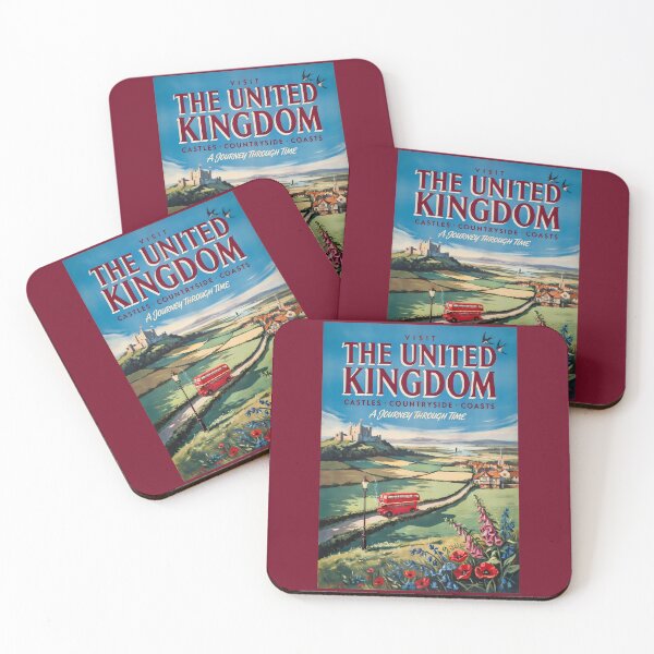 Item preview, United Kingdom Landscape Illustration Travel Art Vintage designed and sold by KrisSidDesigns.