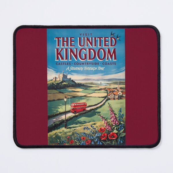 Item preview, United Kingdom Landscape Illustration Travel Art Vintage designed and sold by KrisSidDesigns.