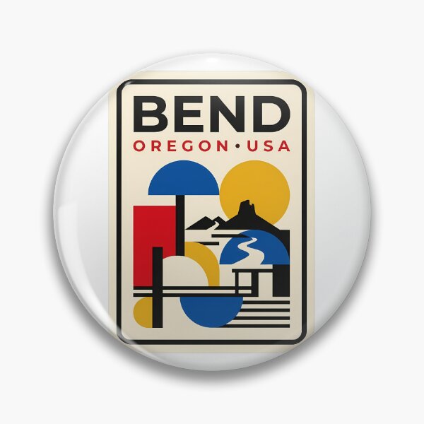 Item preview, Retro Geometric Bend Oregon USA Travel Poster designed and sold by k3rstman1.