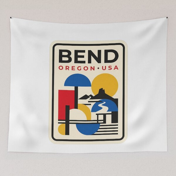 Item preview, Retro Geometric Bend Oregon USA Travel Poster designed and sold by k3rstman1.