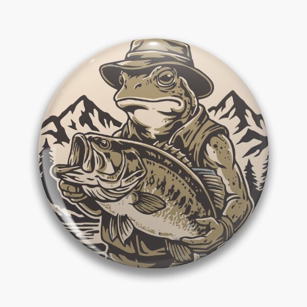 Artikelvorschau, Vintage-Angelabzeichen des Frog Bass Clubs – Meisterfang entworfen und verkauft von fallmoree.