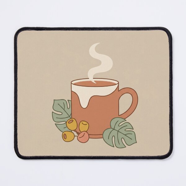Item preview, Cozy Coffee and Monstera Leaves Abstract Retro Art designed and sold by MoonwoodStudio.