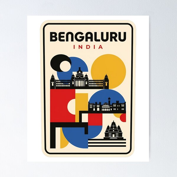 Item preview, Vintage Bengaluru India Abstract Cityscape designed and sold by k3rstman1.