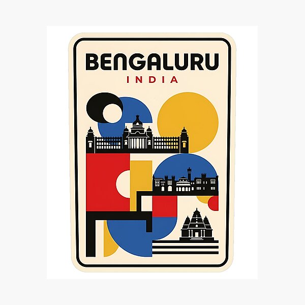 Item preview, Vintage Bengaluru India Abstract Cityscape designed and sold by k3rstman1.