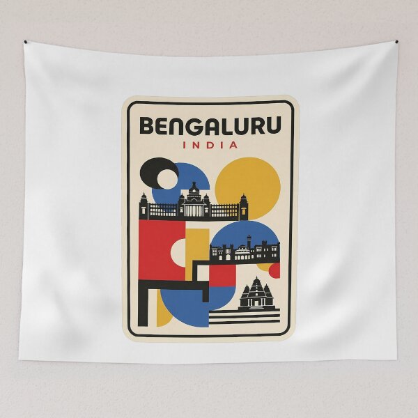 Item preview, Vintage Bengaluru India Abstract Cityscape designed and sold by k3rstman1.